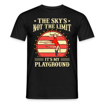 Cirque, Tissus aériens, Aériste, Acrobatie, Trapèze - T-shirt homme - noir - Devant - AI Model Male 178 light (178cm)