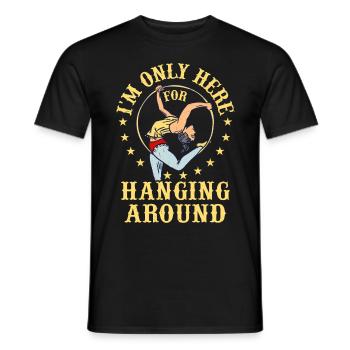 Cirque, Tissus aériens, Aériste, Acrobatie, Trapèze - T-shirt homme - noir - Devant - AI Model Male 178 light (178cm)
