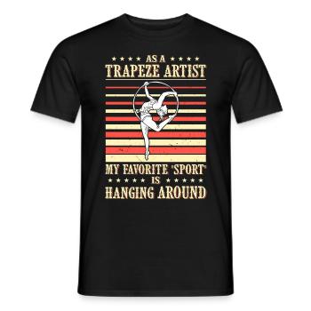 Cirque, Tissus aériens, Aériste, Acrobatie, Trapèze - T-shirt homme - noir - Devant - AI Model Male 178 light (178cm)