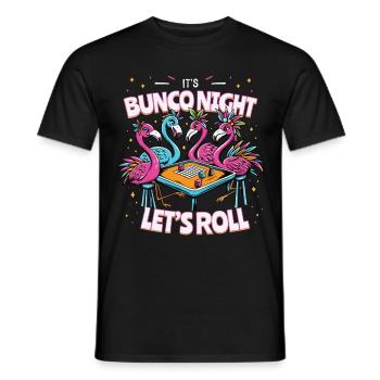 Bunco Night Flamingo Bunco Group Bunco Players - Men's T-Shirt - black - Front - AI Model Male 178 light (178cm)