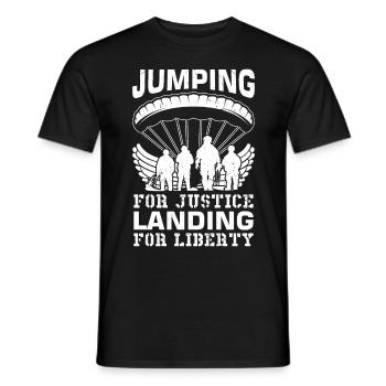 Parachutisme militaire parachutiste - T-shirt homme - noir - Devant - AI Model Male 178 light (178cm)