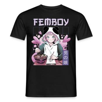 Femboy Crossdressing Crossdresser MTF Anime - Men's T-Shirt - black - Front - AI Model Male 178 light (178cm)