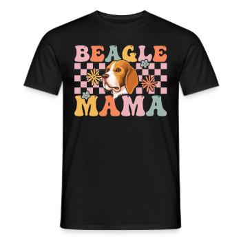 Groovy Dog Beagle Lover - Men's T-Shirt - black - Front - AI Model Male 178 light (178cm)