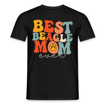 Groovy Dog Beagle Lover - Men's T-Shirt - black - Front - AI Model Male 178 light (178cm)