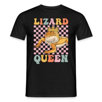 Groovy Bearded Dragon Girl Lizard Lover - Men's T-Shirt - black - Front - AI Model Male 178 light (178cm)