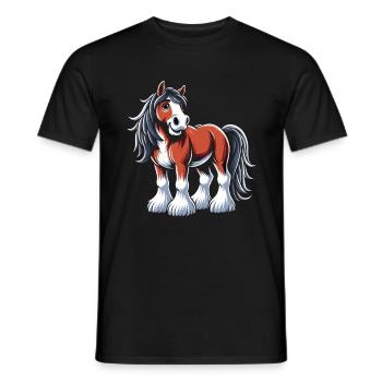 Draught Horse Lovers Giant Horse Breed Clydesdale - Men's T-Shirt - black - Front - AI Model Male 178 light (178cm)