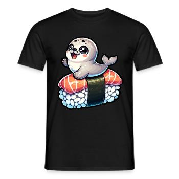 Sea Animal, Sea Animal, Ocean, Sushi-eater, Seal - Men's T-Shirt - black - Front - AI Model Male 178 light (178cm)