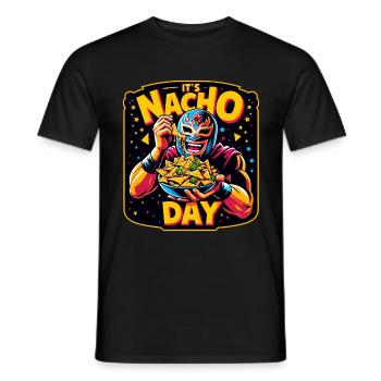 Mexikanischer Wrestling-ringer Lucha Libre Nacho - Männer T-Shirt - Schwarz - Vorne - AI Model Male 178 light (178cm)