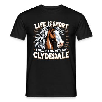 Draught Horse Lovers Giant Horse Breed Clydesdale - Men's T-Shirt - black - Front - AI Model Male 178 light (178cm)