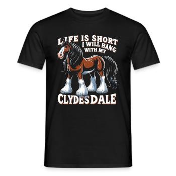 Draught Horse Lovers Giant Horse Breed Clydesdale - Men's T-Shirt - black - Front - AI Model Male 178 light (178cm)