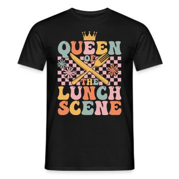 Groovy Cafeteria Worker Lunch Lady - Men's T-Shirt - black - Front - AI Model Male 178 light (178cm)