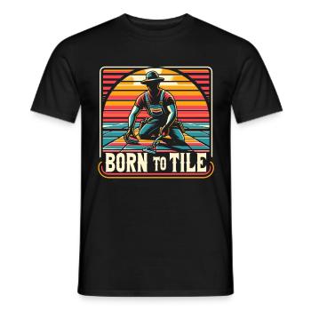 Tiler Flooring Job Tiler - Men's T-Shirt - black - Front - AI Model Male 178 light (178cm)
