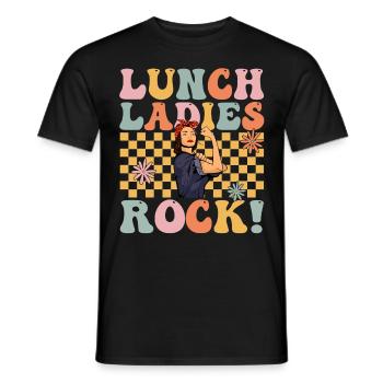 Groovy Cafeteria Worker Lunch Lady - Men's T-Shirt - black - Front - AI Model Male 178 light (178cm)
