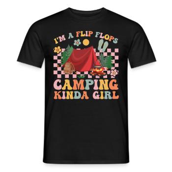 Groovy Camper Girls Motorhome Camping - Men's T-Shirt - black - Front - AI Model Male 178 light (178cm)