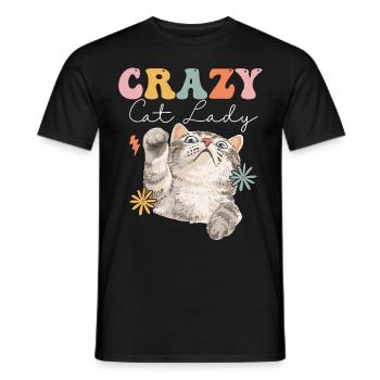 Groovy Cat Lover - T-shirt homme - noir - Devant - AI Model Male 178 light (178cm)