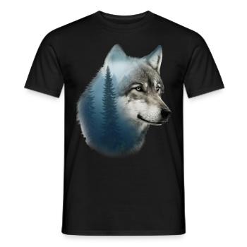 Loup - T-shirt homme - noir - Devant - AI Model Male 178 light (178cm)