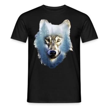 Wolf - Männer T-Shirt - Schwarz - Vorne - AI Model Male 178 light (178cm)