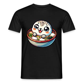 Sea Animal, Sea Animal, Ocean, Miso, Soup, Seal - Men's T-Shirt - black - Front - AI Model Male 178 light (178cm)