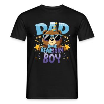 Bear Lover Bday Dad Celebrant Happy - Men's T-Shirt - black - Front - AI Model Male 178 light (178cm)