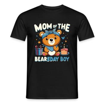 Bear Lover Bday Mom Celebrant Happy - Men's T-Shirt - black - Front - AI Model Male 178 light (178cm)
