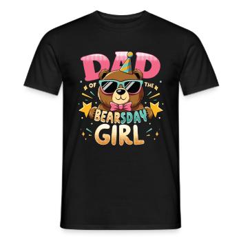 Bear Lover Bday Dad Celebrant Happy - Men's T-Shirt - black - Front - AI Model Male 178 light (178cm)