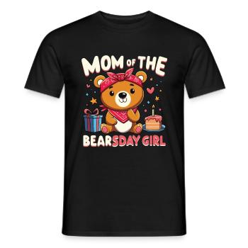 Bear Lover Bday Mom Celebrant Happy - Men's T-Shirt - black - Front - AI Model Male 178 light (178cm)