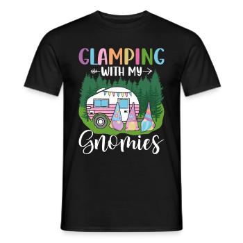 Glamper Gnom Gartenarbeit - Männer T-Shirt - Schwarz - Vorne - AI Model Male 178 light (178cm)