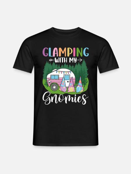 Glamper Gnom Gartenarbeit - Männer T-Shirt - Schwarz