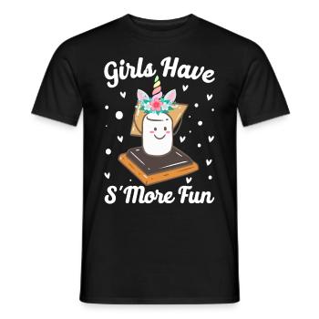 Lustige Smores Camping Mädchen - Männer T-Shirt - Schwarz - Vorne - AI Model Male 178 light (178cm)