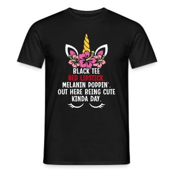 Brown Skin Black History - Men's T-Shirt - black - Front - AI Model Male 178 light (178cm)