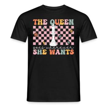 Groovy Schachspielerin - Männer T-Shirt - Schwarz - Vorne - AI Model Male 178 light (178cm)