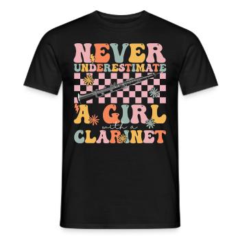 Groovy Clarinet Girl Clarinette Joueur de clarinette - T-shirt homme - noir - Devant - AI Model Male 178 light (178cm)
