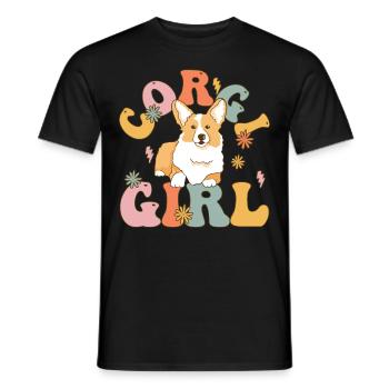 Groovy Dog Lover - Men's T-Shirt - black - Front - AI Model Male 178 light (178cm)