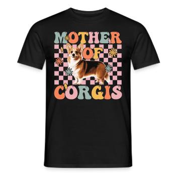 Groovy Corgi Maman Chien Maman - T-shirt homme - noir - Devant - AI Model Male 178 light (178cm)
