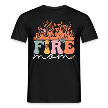 Groovy Firefighter Wife Fire Fighting - Men's T-Shirt - black - Front - AI Model Male 178 light (178cm)