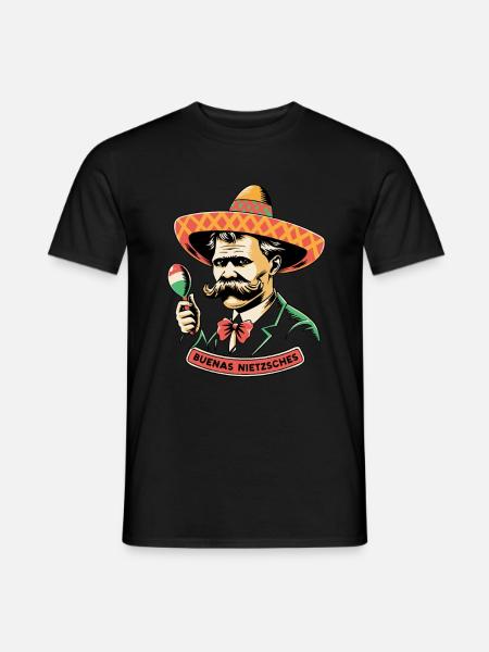 Philosophe Nietzsche Sombrero mexicain Buenas - T-shirt homme - noir