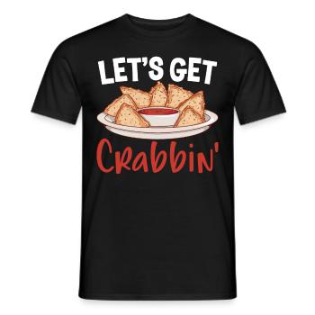 Funny Crab Rangoon Chinese Food - Men's T-Shirt - black - Front - AI Model Male 178 light (178cm)