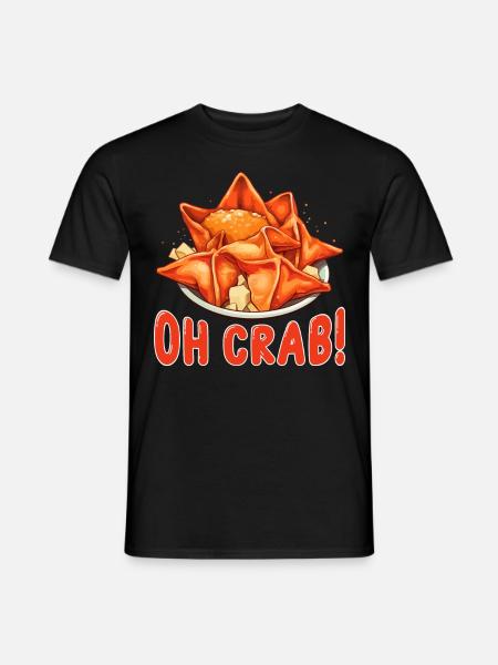 Funny Crab Rangoon Chinese Food - Men's T-Shirt - black
