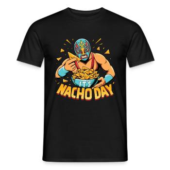 Mexikanischer Wrestling-ringer Lucha Libre Nacho - Männer T-Shirt - Schwarz - Vorne - AI Model Male 178 light (178cm)