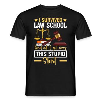 Drôle d’étudiant en droit - futur avocat - T-shirt homme - noir - Devant - AI Model Male 178 light (178cm)