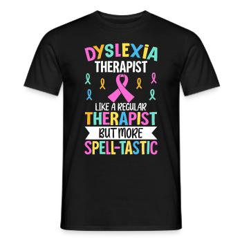 Dyslexia Awareness - Men's T-Shirt - black - Front - AI Model Male 178 light (178cm)