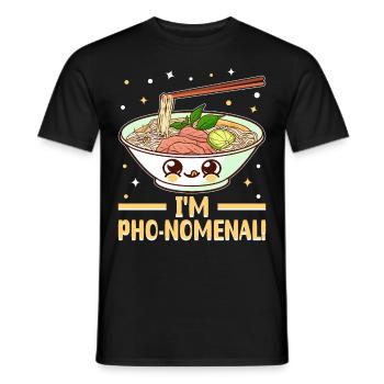 Vietnamese noodle soup Asian food - Men's T-Shirt - black - Front - AI Model Male 178 light (178cm)