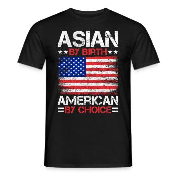 Asiatisch-amerikanische US-Flagge - Männer T-Shirt - Schwarz - Vorne - AI Model Male 178 light (178cm)