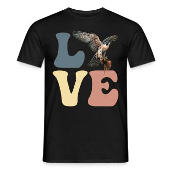 Falconry Falconer Hawking - Men's T-Shirt - black - Front - AI Model Male 178 light (178cm)
