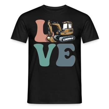 Excavator Operator Heavy Equipment Operator Construction - Men's T-Shirt - black - Front - AI Model Male 178 light (178cm)