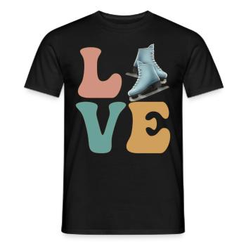 Figure Skating Ice Skating Ice Skater - Men's T-Shirt - black - Front - AI Model Male 178 light (178cm)