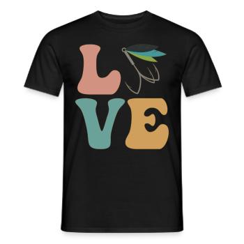 Fliegenfischer - Männer T-Shirt - Schwarz - Vorne - AI Model Male 178 light (178cm)