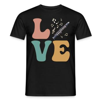 Clarinet, Flute, Instrument - Men's T-Shirt - black - Front - AI Model Male 178 light (178cm)