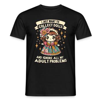 Puppenliebhaber Sammlerstück Porzellan Antike - Männer T-Shirt - Schwarz - Vorne - AI Model Male 178 light (178cm)