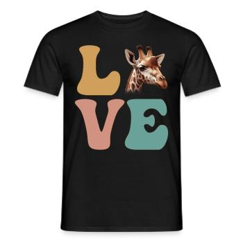 Giraffe Zoo Animal Lover Safari - Men's T-Shirt - black - Front - AI Model Male 178 light (178cm)